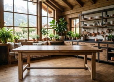 Table  à allonges BELVOIR - bois de chêne massif